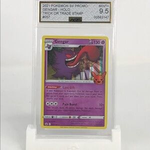 Pokemon TCG Gengar Trick Or Trade Stamp Holo #057 2021 AGS Mint+ 9.5
